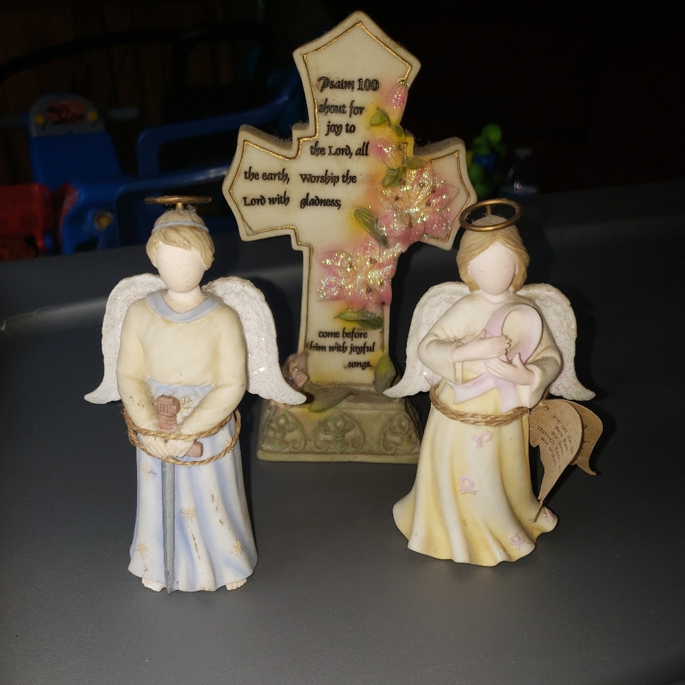 2 Angels and Cross Set